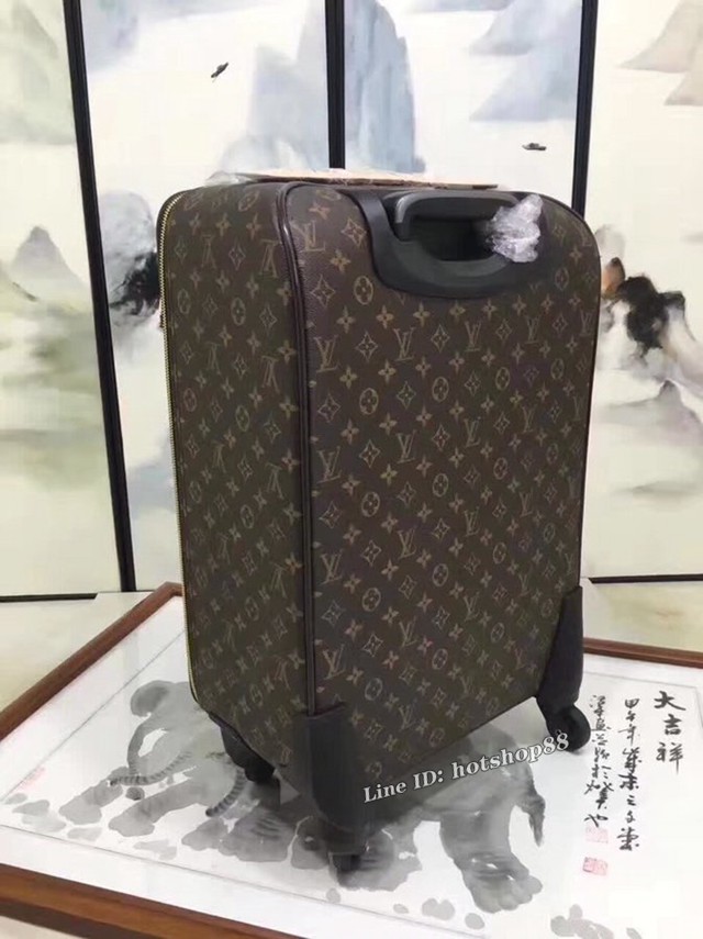 LV萬向輪爆新款拉杆箱 路易威登原版皮老花行李箱 gdx1159